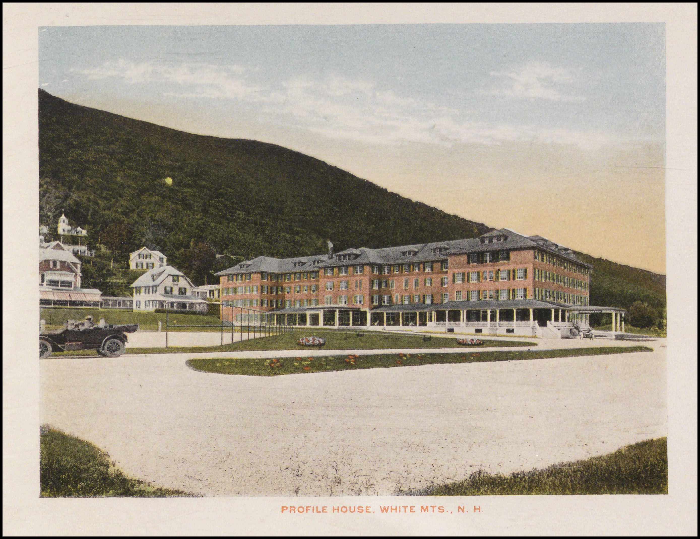 Colour postcard of Profile House in the White Mountains. Copyright New Hampshire Historical Society.